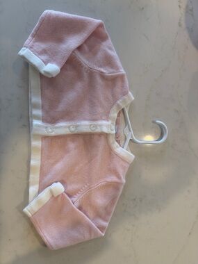 Janie and Jack Pink Knit Cardigan with White Trim